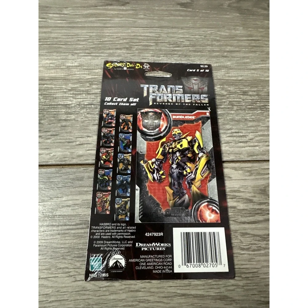 Transformers Revenge of the Fallen Bumblebee Sticker Sheet Collector Card 2009‎